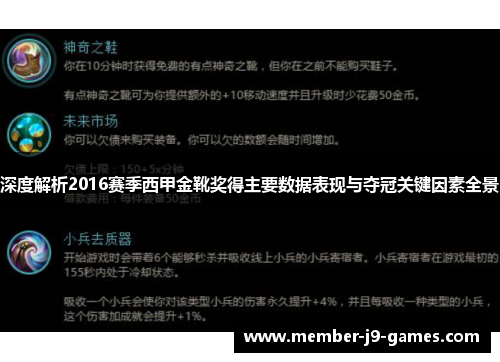 深度解析2016赛季西甲金靴奖得主要数据表现与夺冠关键因素全景